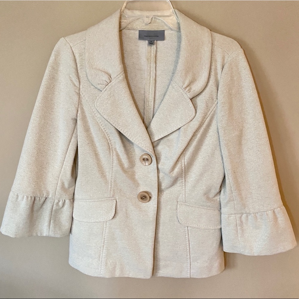Classiques Entier Cream Cotton Blazer Medium